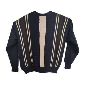 Woods & Gray pullover‎ sweater, men's L, navy with stripes, long sleeves VGC